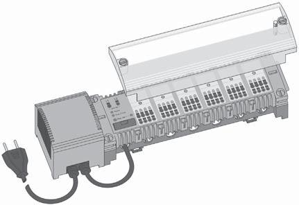 Actuadores para controlo de temperatura Termóstato de ambiente KX TX0 Ligação do Bus e das entradas selector do modo de funcionamento ou botão de presença modo Conforto modo Económico modo Reduzido