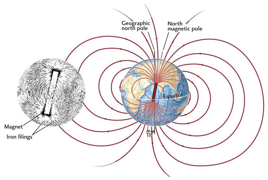 As lavas ricas em ferro resfriam-se no centro da dorsal e tornam-se levemente magnetizadas no