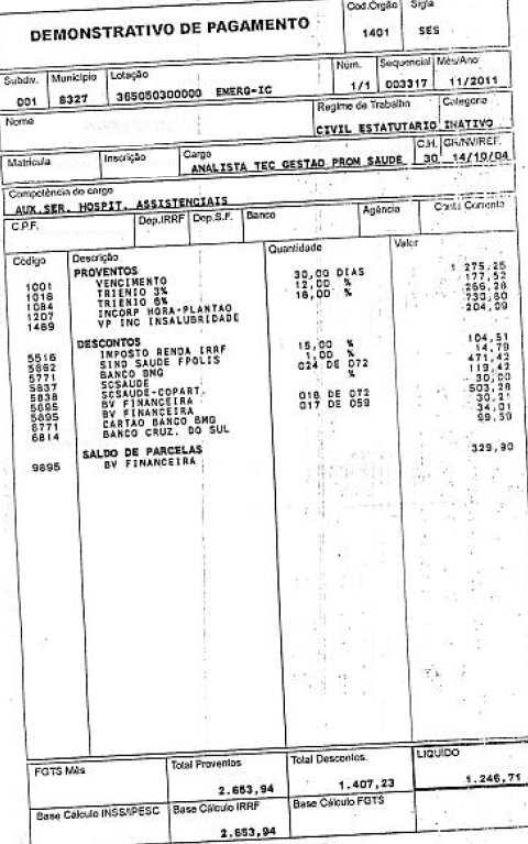 Modelo de contracheque: 2.