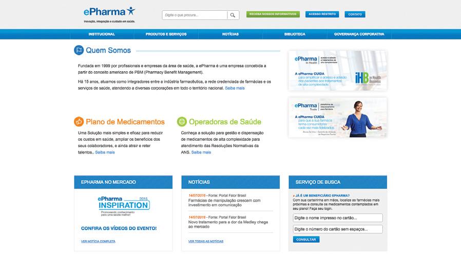 Pelo seu computador Acesse no site da epharma*