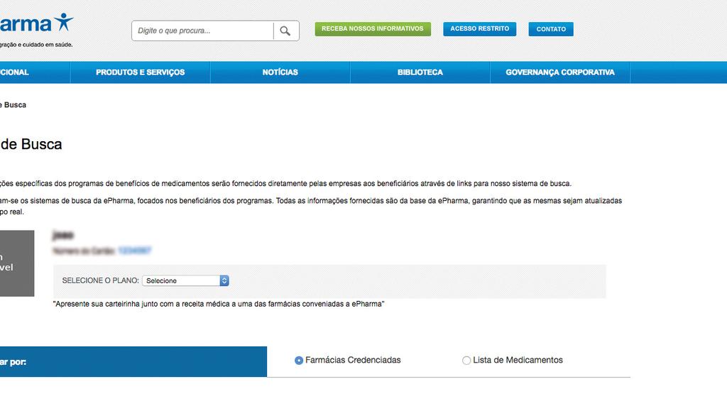 Em seguida, consulte a lista de medicamentos ou localize qual a farmácia credenciada mais próxima. Pelo aplicativo no smartphone Todas as informações também estão disponíveis no celular.