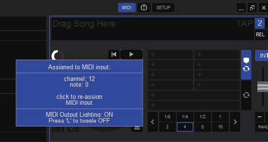 5 Clique no botão [MIDI] no canto superior direito do ecrã do Serato DJ. O modo de atribuição de MIDI do Serato DJ é fechado.