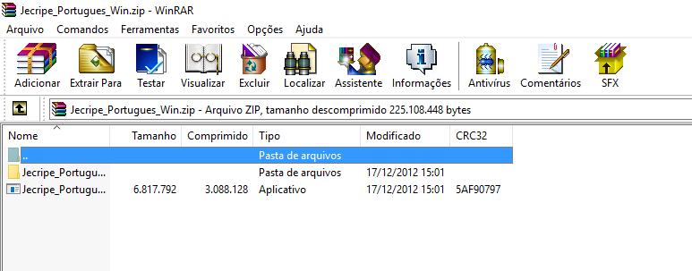 Abra o arquivo baixado com o descompactador de arquivos instalado em seu computador (é possível utilizar descompactadores gratuitos, como
