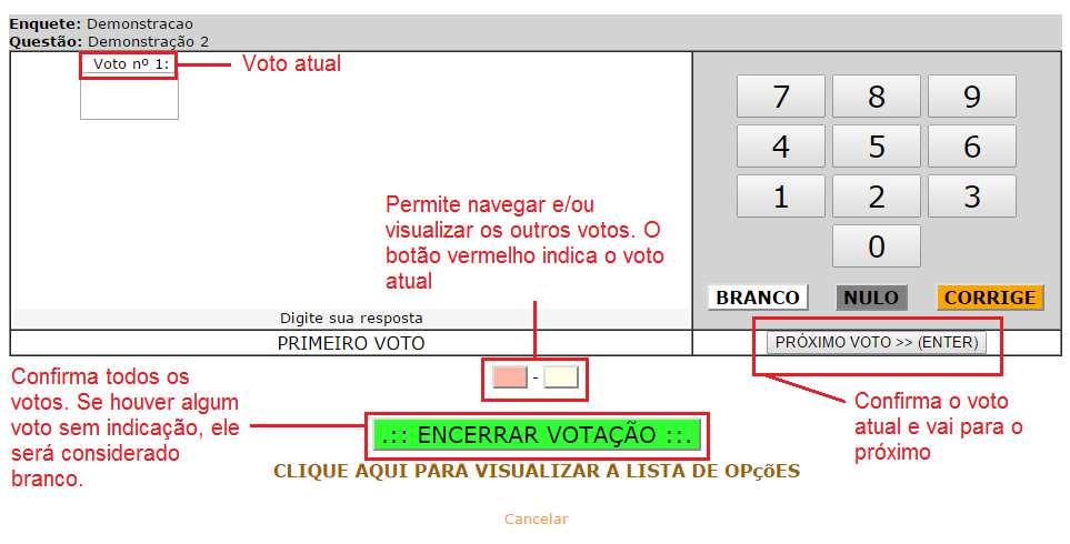 Passo 4: Eleições com mais de uma opção de voto Algumas eleições permitem que sejam inseridos mais de um voto.