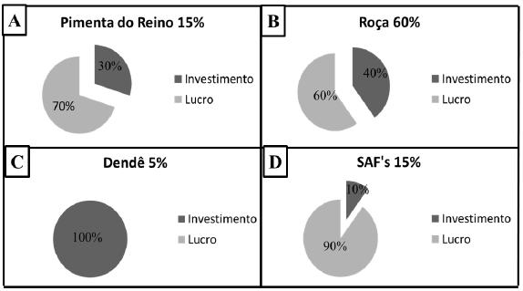 60% das atividades totais na unidade familiar, tendo como investimento total de 40% da produção, obtendo 60% de lucro (Figura 2).