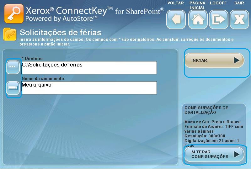 O botão de reticências indica a capacidade de procurar um local de subpasta. Vá até o local da pasta de destino. 2. Clique no ícone de teclado e digite um nome de arquivo para sua digitalização.