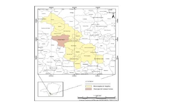 592 Figura 1 Localização do município de Campos Gerais na meso-região do sul de Minas Gerais. (PEREIRA, 2010.