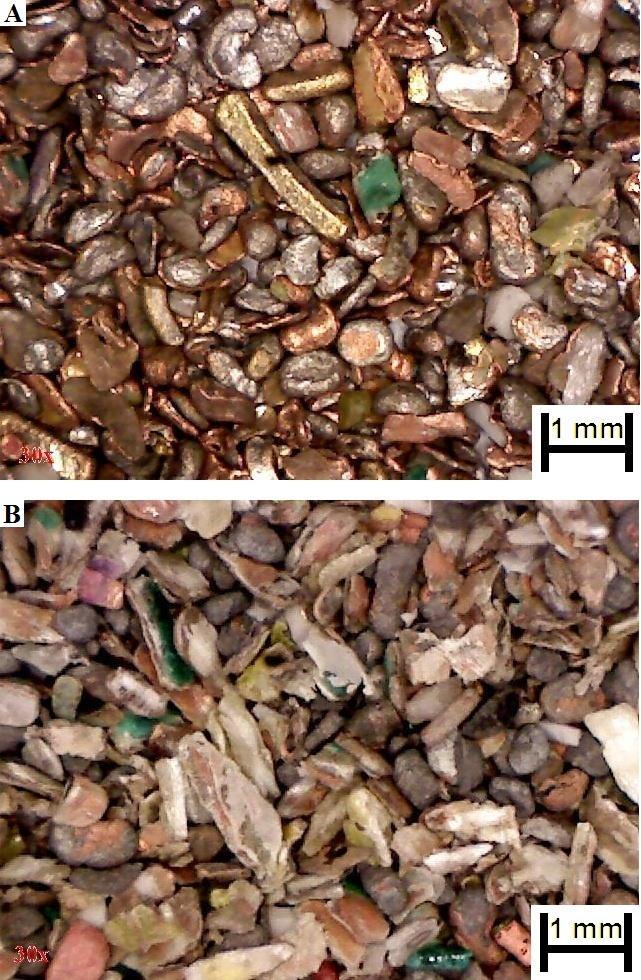 4.8. Análise do material antes e depois do processo de eletrolixiviação/eletrodeposição: Foram feitas micrografias do material antes e depois do processo de eletrolixiviação/eletrodeposição feito com