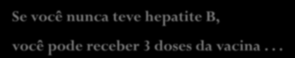 HEPATITE B PODE SER PREVENIDA Se você