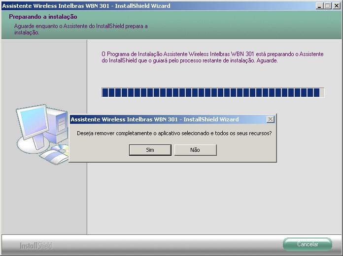 Desinstalação Para desinstalar o assistente e driver do adaptador na barra de sistema, clique em Iniciar>Programas>Intelbras>WBN 301>Remover o