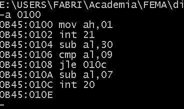 Utilizar a int 21 com controle de entrada 01 em AH.