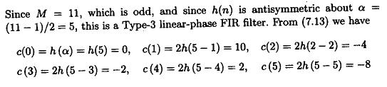 Exercício 6 Seja a resposta impulsional hn ( ) resposta em frequência ( ) r 4, 1, 1, 2, 5, 0, 5, 2, 1, 1, 4 =.