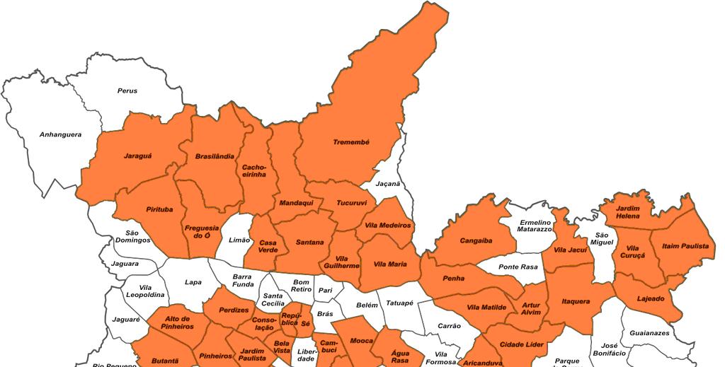 110 Relação dos distritos administrativos do