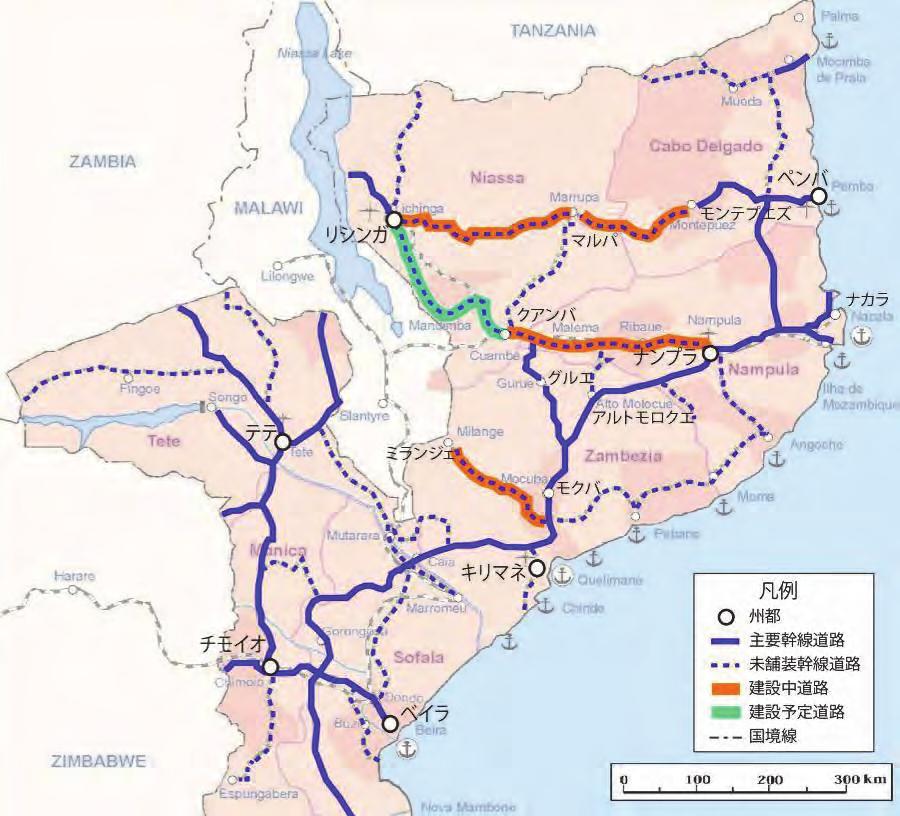 Legenda Capital Provincial Estradas principais Estradas principais não pavimentadas Estradas em construção Estradas com plano de Fronteira internacional Figura 1.