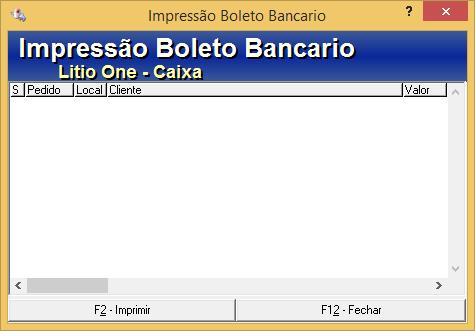 F9 Imprime BOLETO bancário É nesta tela é onde imprimimos os boletos bancarios;