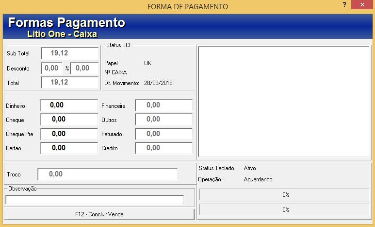 F12 Concluimos a Venda, OBS.