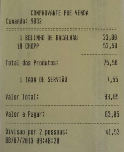 emitir o Pré-Venda um impresso do consumo parcial até o momento. Lançamentos do Caixa <F5>.