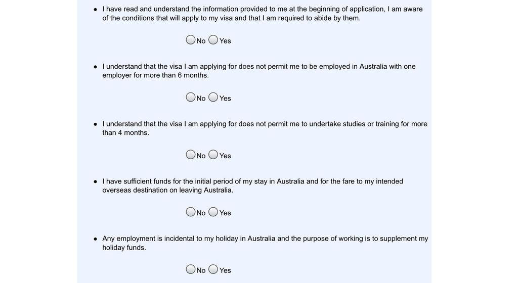 I am applying for a Working Holiday Visa for the first time and have not previously entered Australia on a Working Holiday Visa (on a passport of any country).
