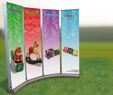 Roll Up Banner Roll Up Banner Roll Up XXL Everest - 10861 Roll Up Permite unirse a otro Roll Up Everest por su parte superior mediante el imán que incorpora en los extremos