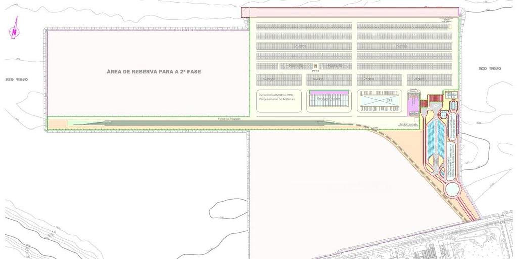 PLATAFORMA PORTUÁRIA TERMINAL FASE 1 Área 41,3 ha Comprimento 800 m Profundidade