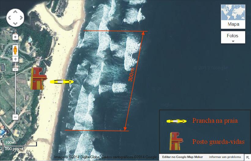56 Figura 18 Layout da distribuição de pranchas de resgate em 300 metros de praia (área de atuação desejada).