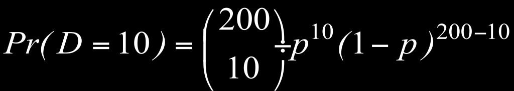 defeituosos (d=2) é Variável D tem distribuição binomial: Se a relação