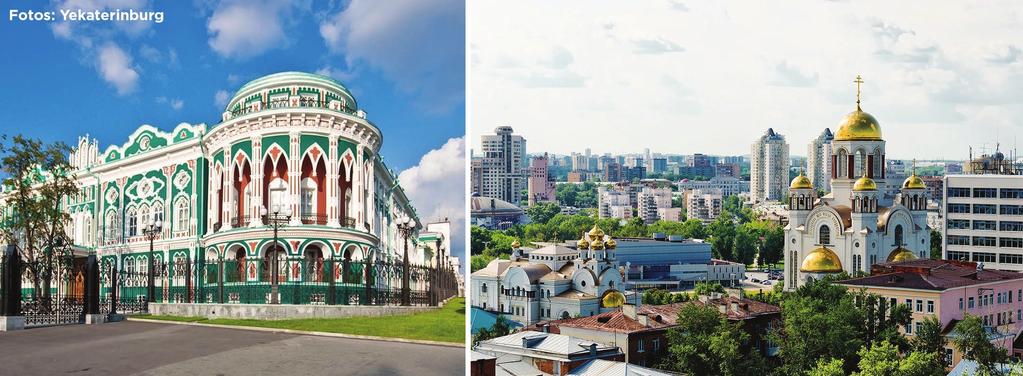 04 de Setembro de 2018 - Terça-feira YEKATERINBURG Pela manhã, visita panorâmica de Yekaterinburg, importante centro econômico, administrativo, histórico e cultural dos Montes Urais.