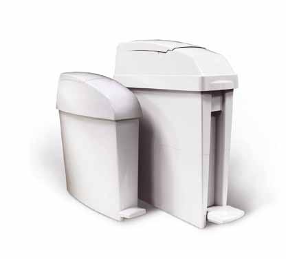 Contentor para resíduos sanitários de 12 L Ideal para casas de banho modernas, com cubículos mais pequenos.