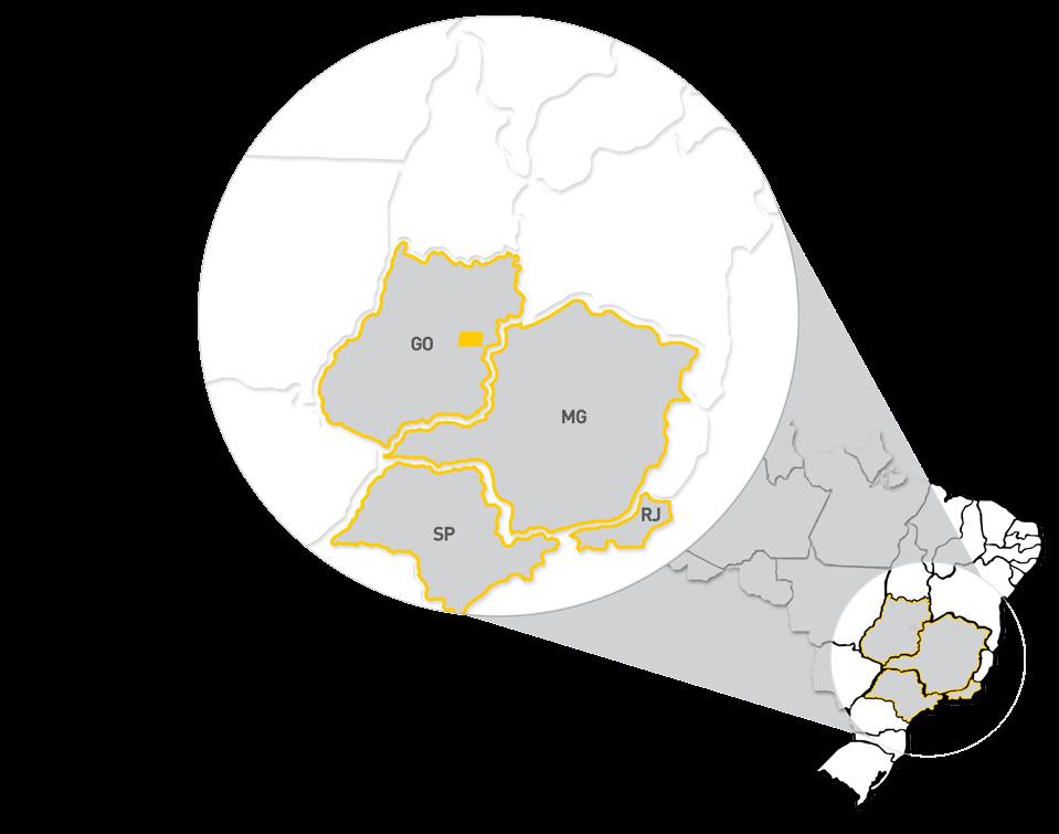 Mapa de atuação Águas Lindas Shopping Águas Lindas de Goiás Shopping Sul Valparaíso de Goiás Brasil Park Shopping Anápolis Buriti Shopping