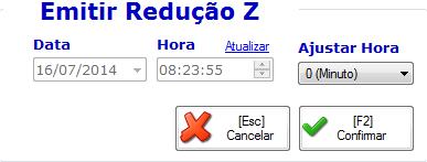 Caso a emissão não tenha ocorrido no dia anterior, ao ligar a impressora será solicitado retirar a Redução Z que ficou pendente.