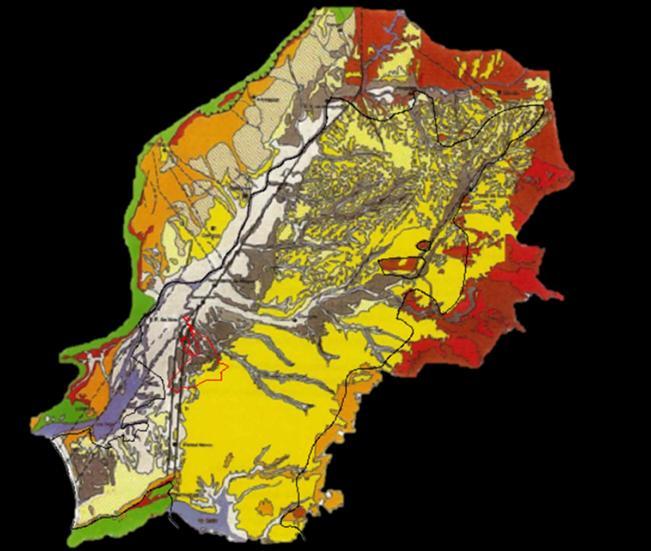 Bacia do Tejo/Sado (margem esquerda) É composto por depósitos do Paleogénico (arcoses, depósitos