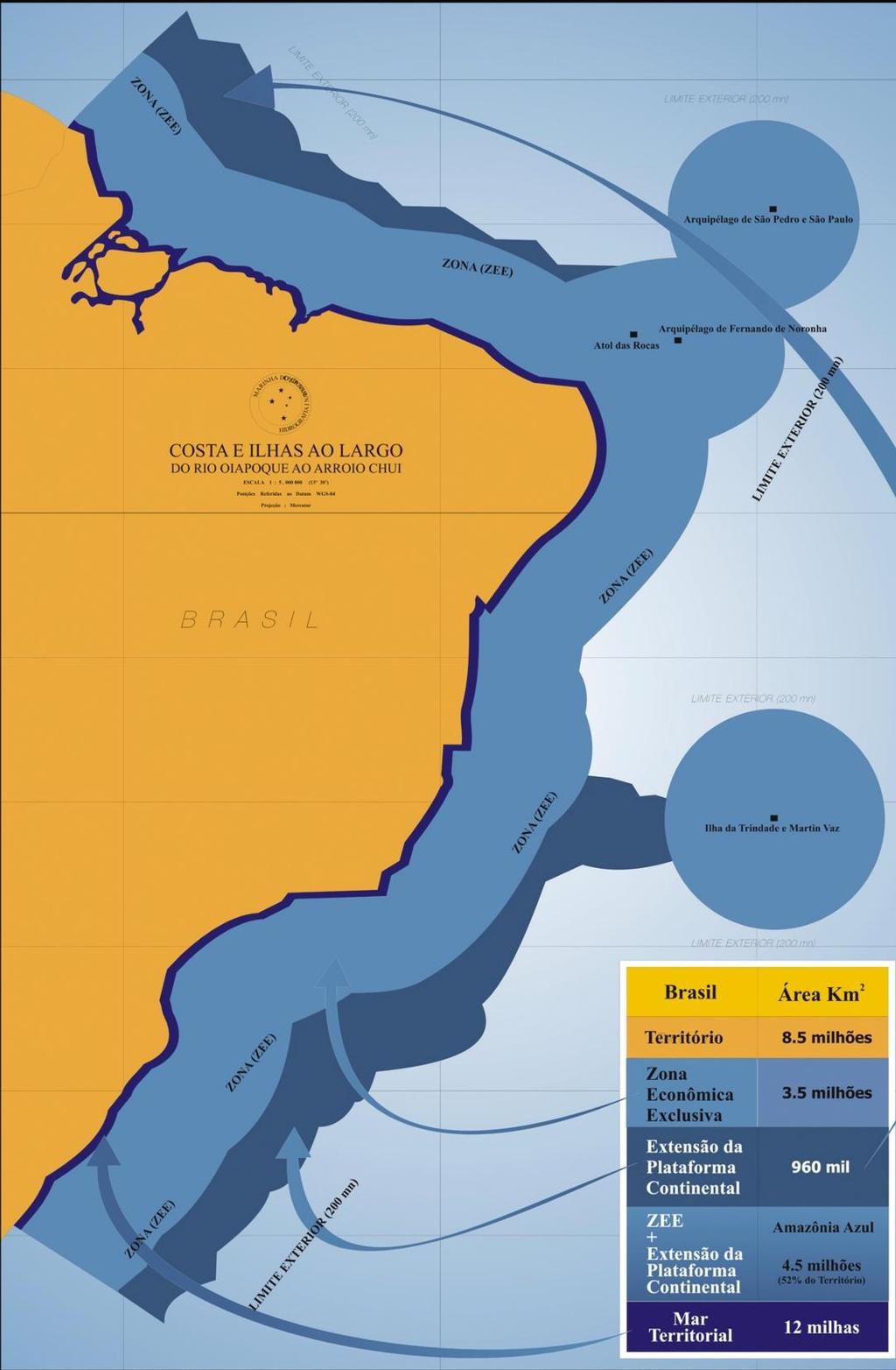 Águas Jurisdicionais Brasileiras Plataforma Continental Estendida Atol das Rocas Arquipélago de São