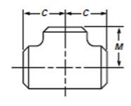 Tes Cruzetas Nominal CentertoEnd Nominal CentertoEnd Outsid e Outsid e Pipe Outlet Pipe Outlet Diameter at Diameter at Size Bevel Run, M Size Bevel Run, M (NPS) C Note (1) and (2) (NPS) C Note (1)