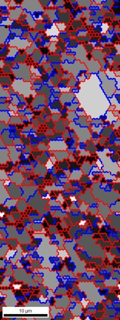 Pela análise das imagens dos mapas das orientações cristalográficas, apresentadas na figura 42, não é possível encontrar uma textura marcante em nenhuma zona.