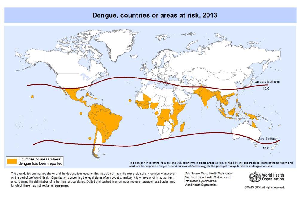 Epidemiologia da Dengue Regiões tropicais e subtropicais 2.