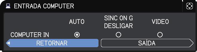 Definição de portas de entrada utilizando o menu Entrada de imagem de Principal para Sub - Sinal de vídeo (componente ou vídeo) 1.