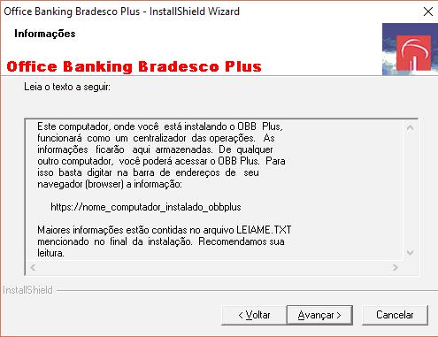 Este computador será o centralizador das operações e as informações ficarão armazenadas nele. Mas você poderá acessar o OBB de qualquer outro computador da mesma rede.