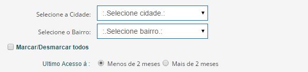 1) Menu principal > Vaga(s) > Convidar Aluno(s). Figura 29 - Lista de endereços da empresa 2) Selecione o endereço da oferta de vaga cadastrada (figura 28) e clique em Pesquisar.