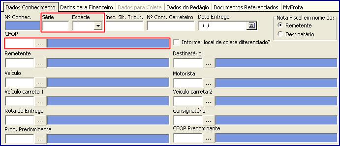 4 Na aba Dados do Conhecimento informe a Série, selecione a Espécie