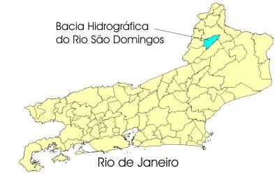 Figura 1. Localização da bacia hidrográfica do rio São Domingos no estado do Rio de Janeiro.