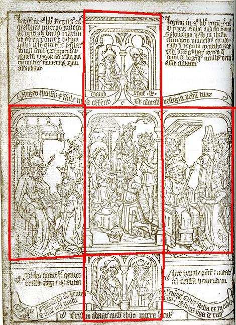 Figura 6 Detalhe da configuração em cruz nas páginas da BibliaPauperum.