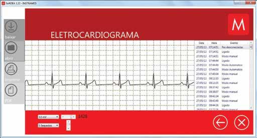 Manual do usuário Operando o Soft DEA Tela de exibição dos gráficos 1 2 3 9 4 5 7 1 - Baixar 6 8 Acione este botão para salvar no PC o conjunto de informações que está sendo visualizado no momento.