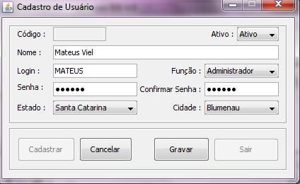 46 3.3.2.3 Menu Cadastro Ao acessar o item de menu Cadastro, será disposto ao administrador todas as telas de cadastro do WorkControl.