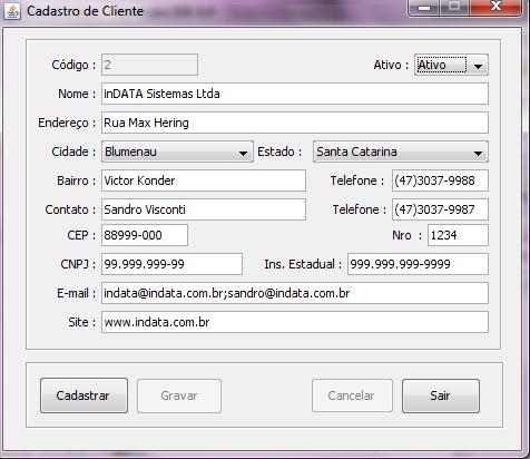 47 Figura 11 Cadastro de cliente Para todos os usuários é possível cadastrar um Incidente, conforme mostra a figura 9.