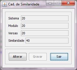 54 3.3.2.5 Menu Configurações O administrador do sistema tem possibilidade de definir o percentual equivalente a cada índice de similaridade.