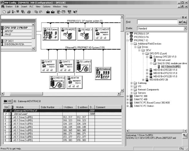 5 Planejamento do projeto com PROFINET Planejamento de projeto do controlador PROFINET IO A figura abaixo