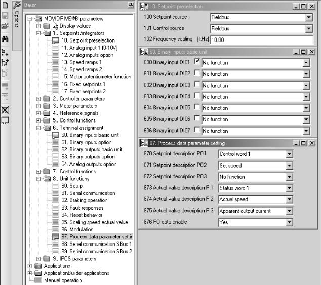 Planejamento do projeto com PROFINET Ajuste do conversor de freqüência MOVIDRIVE MDX61B 5 5.