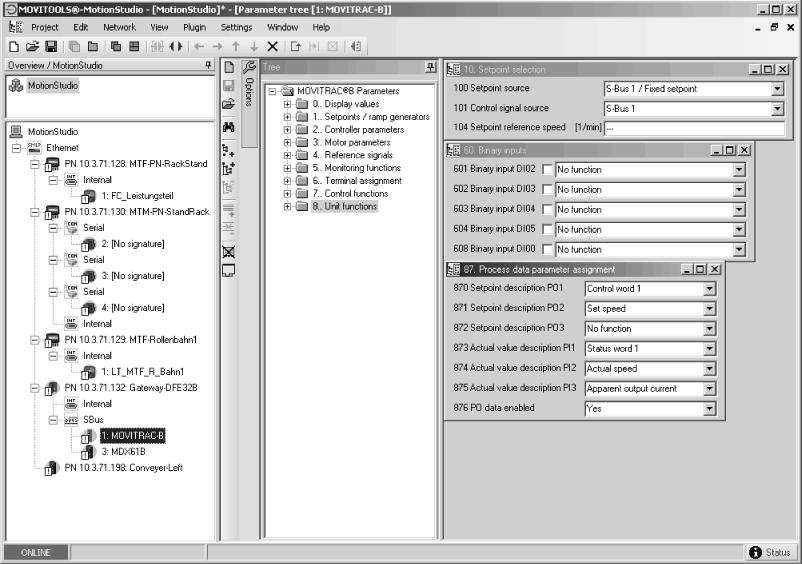 5 Planejamento do projeto com PROFINET Ajuste do conversor de freqüência MOVITRAC B 5.