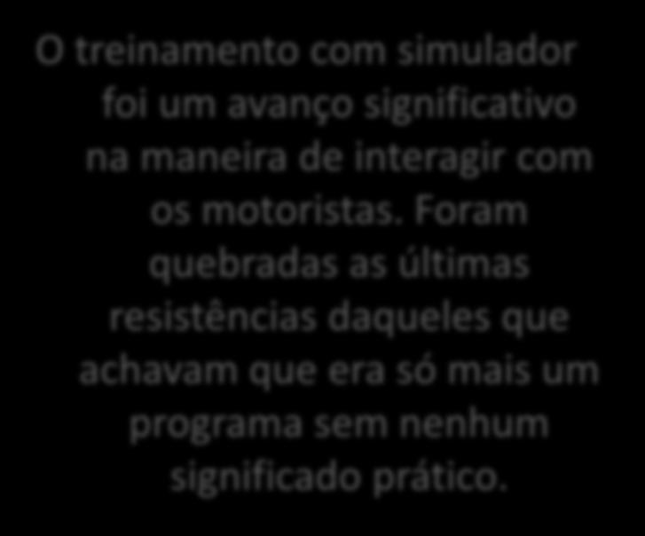 Pesquisa Online (Instrutores) O simulador de direção é, com certeza, uma ferramenta fundamental para melhoria dos motoristas no dia a