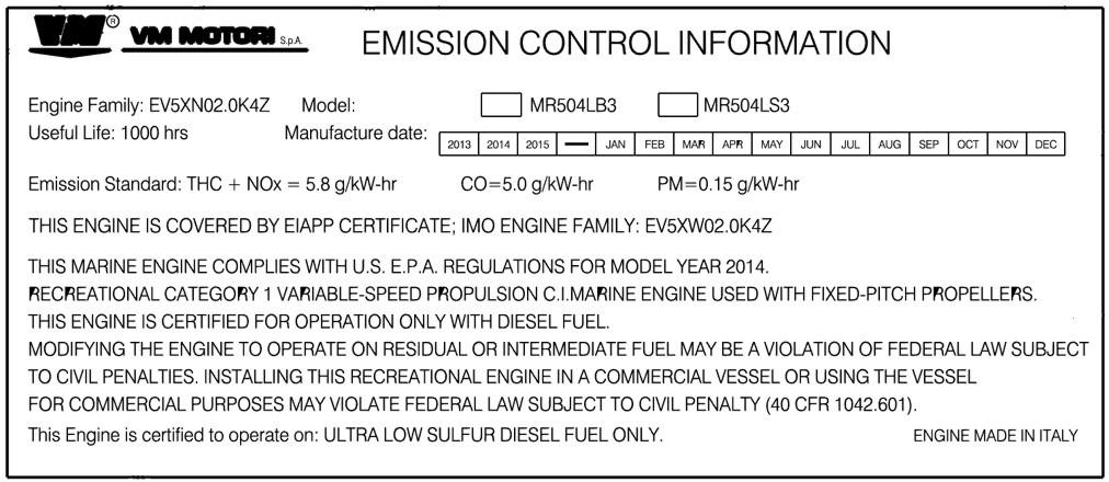 Seção 1 - GARANTIA Etiquet de Informções de Controle de Emissão Um etiquet com informções de controle de emissões (ECI) resistente dulterção é fixd o motor em locl visível durnte fricção.